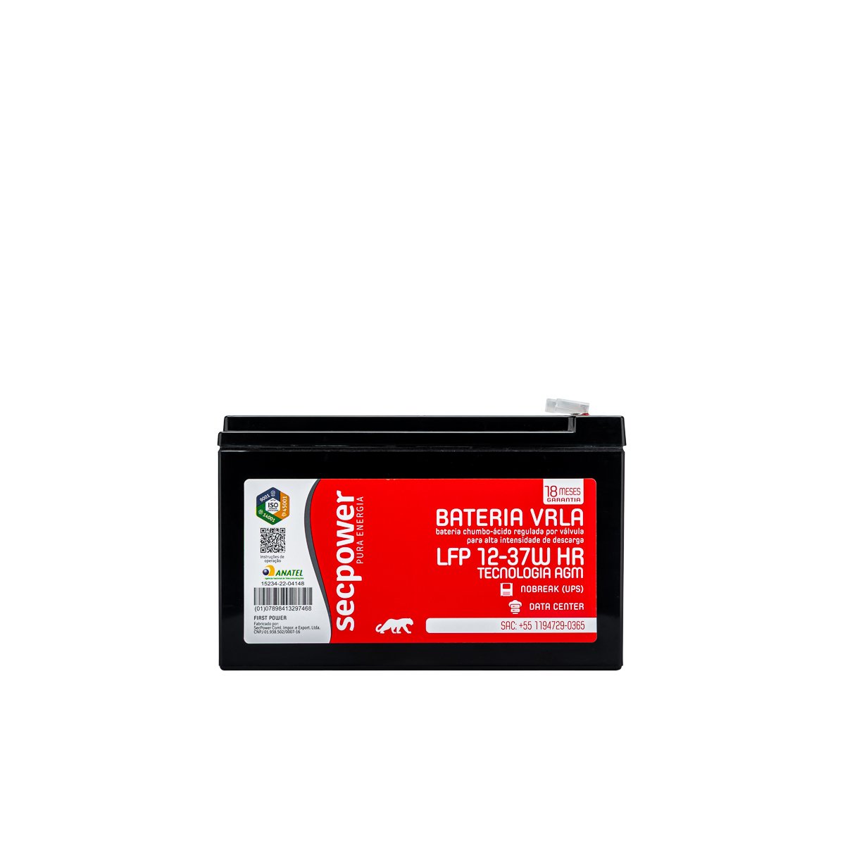 Bateria SecPower VRLA LFP 12-37W HR